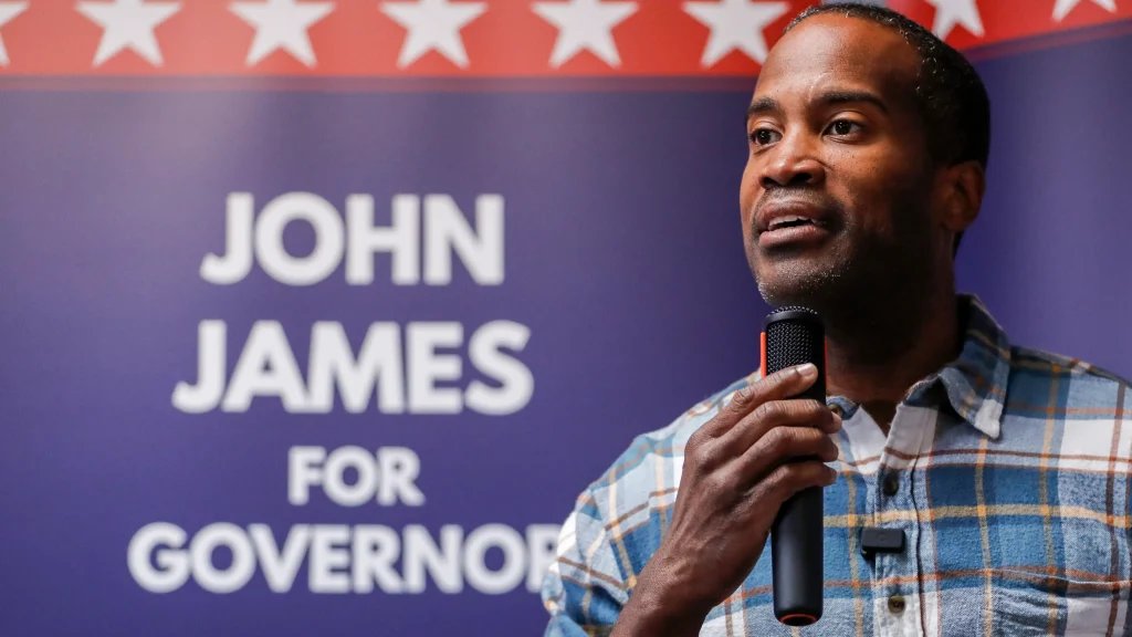 James Unveils Data Center Plan at Michigan Campaign Stop