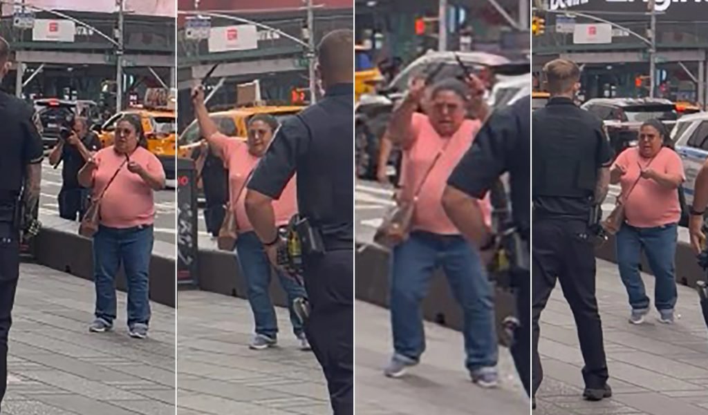 Witness Videos Capture NYPD Shooting Woman Wielding Knives in Times Square