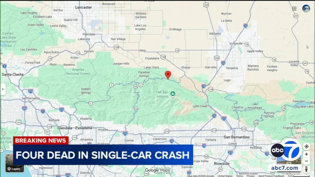 4 dead after car plunges off cliff near LA