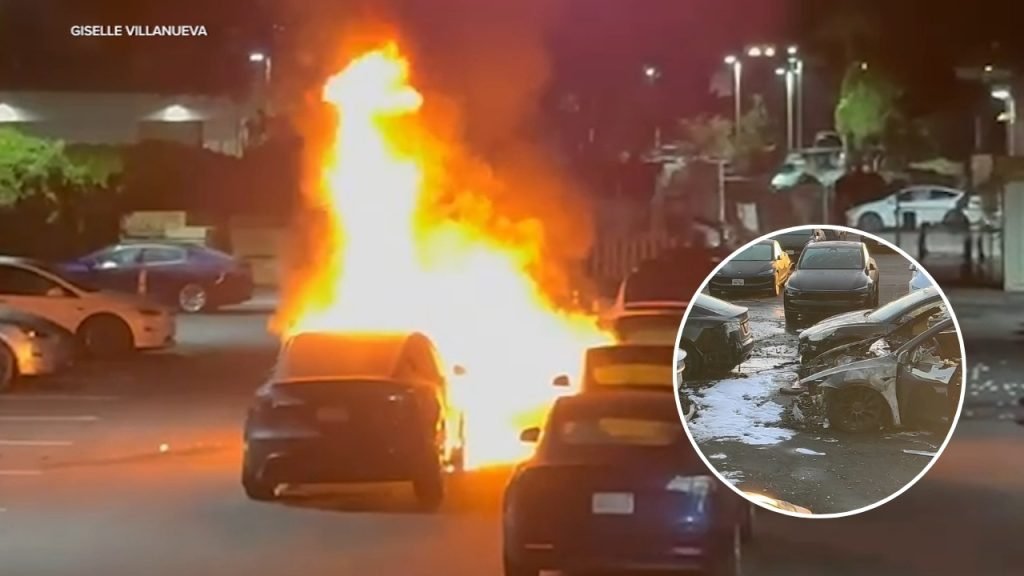 Fire destroys 4 Teslas at Corte Madera dealership: arson suspected