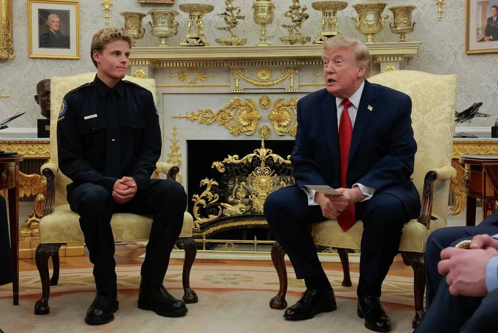Trump’s Navy Rant Leaves Teen Hero Visibly Squirming