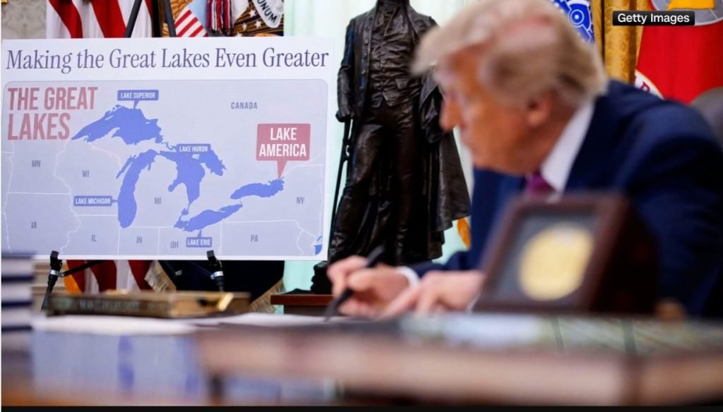 Trump Orders Lake Ontario Renamed “Lake America”