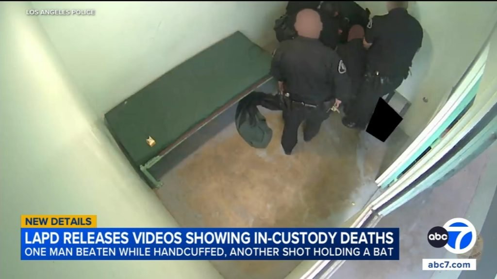 LAPD releases video of officers beating handcuffed inmate