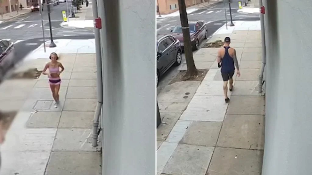 Runner Catches Man’s Foot Mid-Kick in Philly