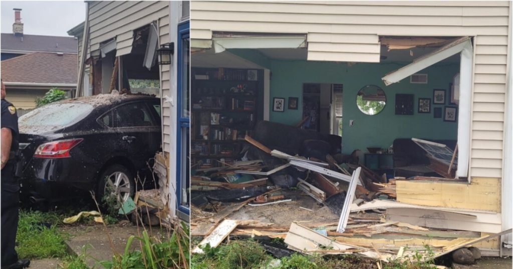 Car smashes through home’s front window in West Allis