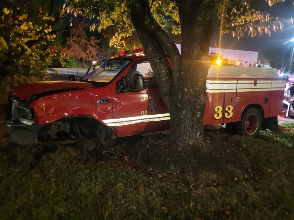 Teen steals fire truck, crashes into 3 cars near Nashville