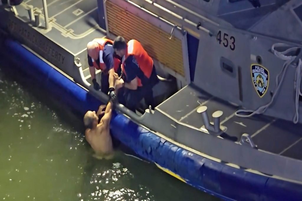 Naked man pulled from East River: Caught on camera