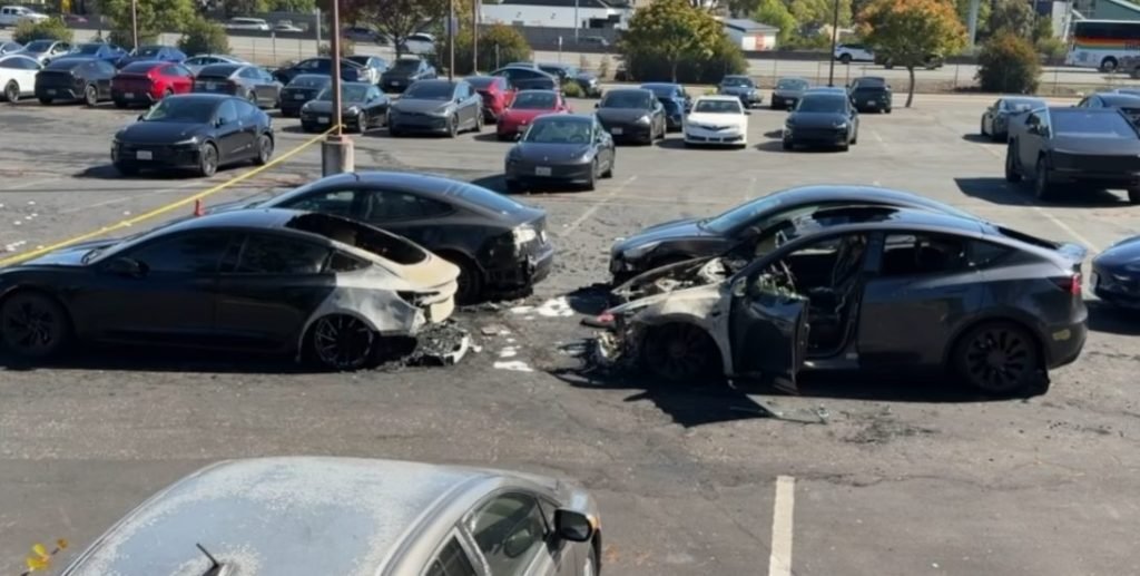 Caught on Camera: 4 Teslas torched at Corte Madera lot
