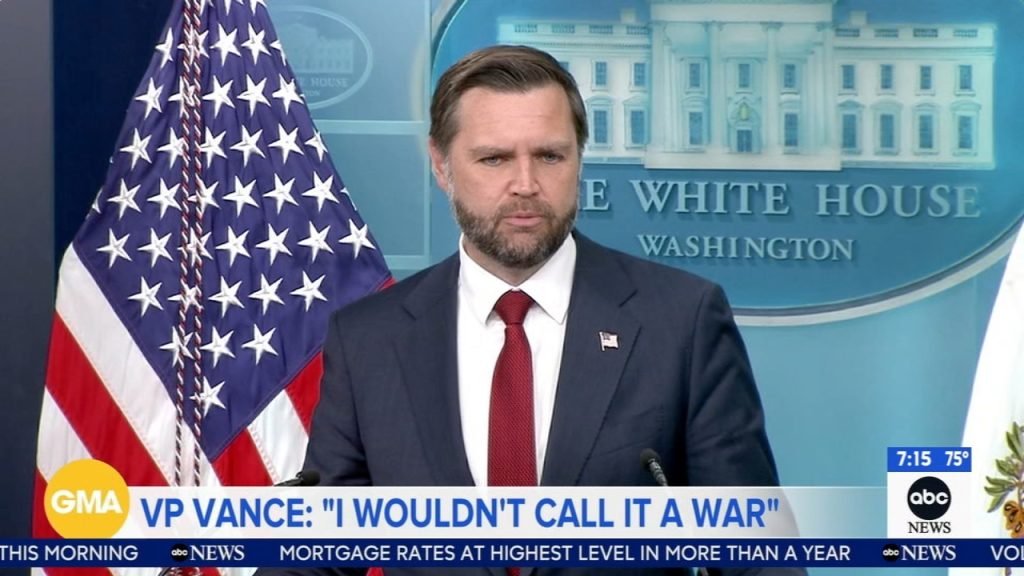 Vance Rejects “War” Label for Iran Conflict