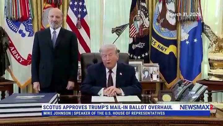 Mike Johnson’s “Crazy People” Comment Airs Over Trump Footage on Newsmax