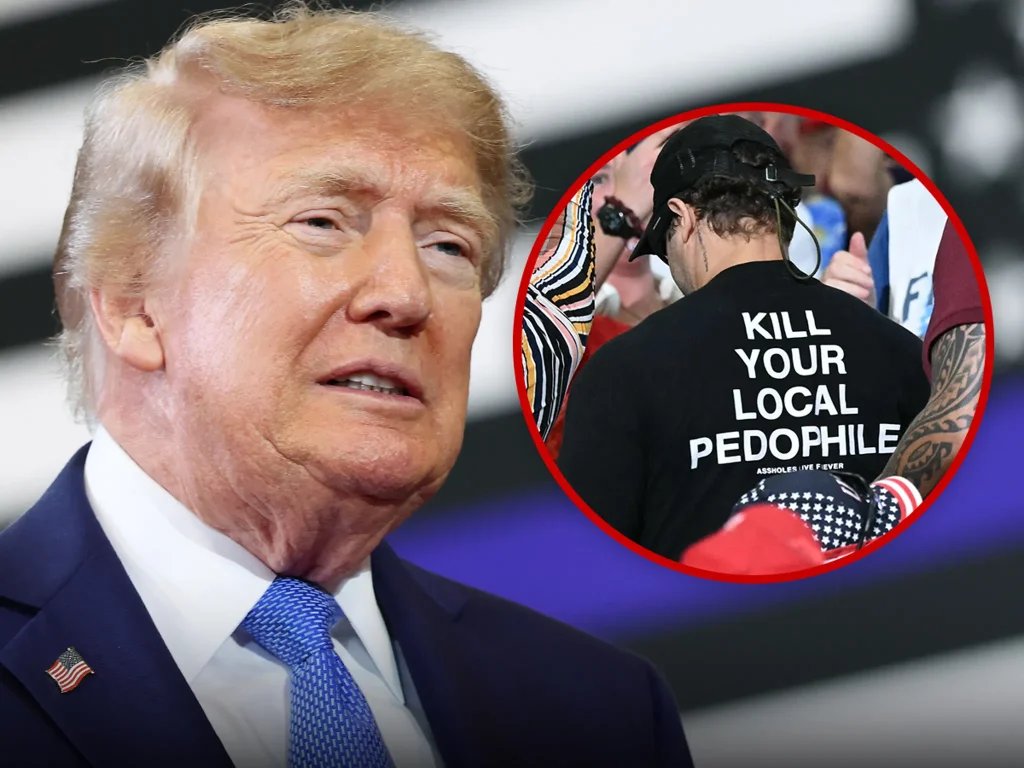 Man in Disturbing Shirt Interrupts Trump at SC Rally